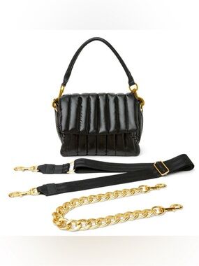 THINK ROYLN Bar Bag in Pearl Black with Gold NIB
